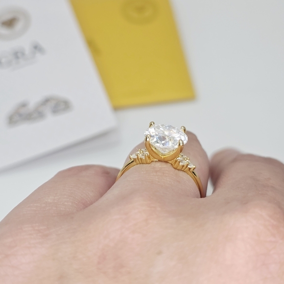 Certified Moissanite Diamond Ring. Bridal , Proposal,Engagement Or Promise Ring. - Picture 2 of 10